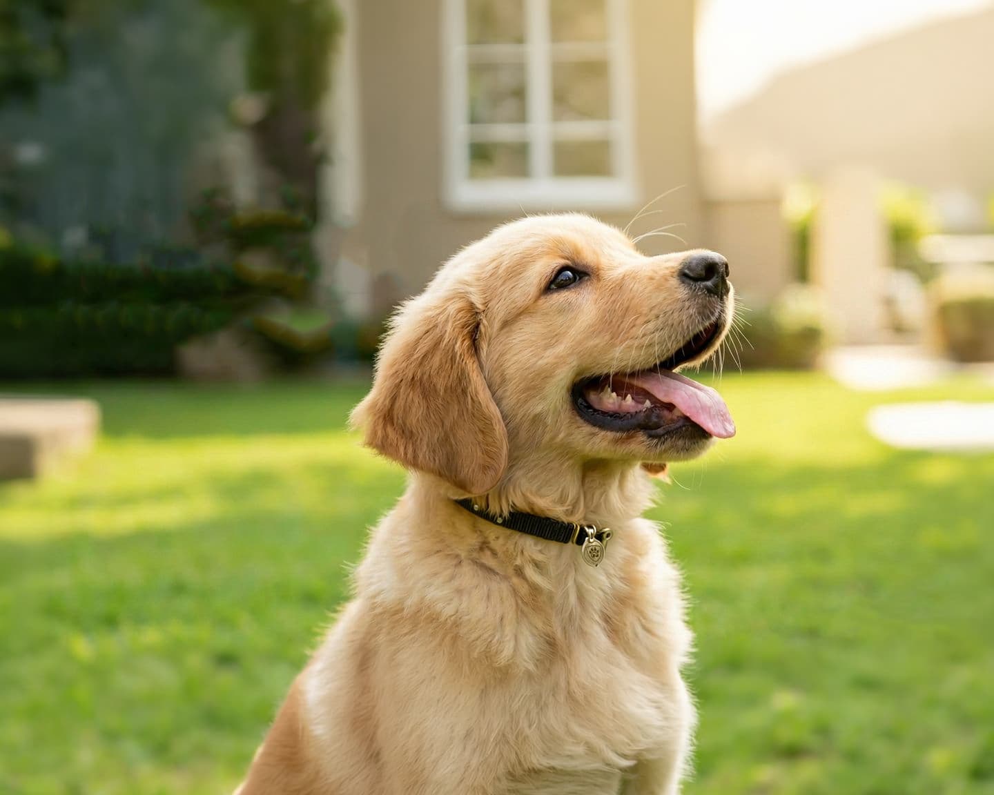 Golden Retriever puppy in the garden